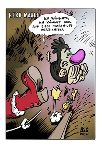 Cartoon: Herr Mauli Weihnachten (medium) by Schweinevogel tagged schwarwel,cartoon,kunst,kultur,herr,mauli,weihnachten,starthilfe