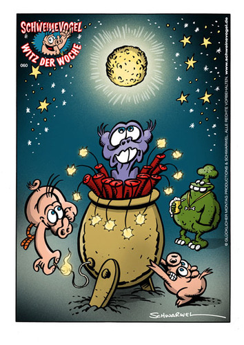 Cartoon: Schweinevogel Witz der Woche 060 (medium) by Schweinevogel tagged silvester,2011,raketen,cartoon,witz,schwarwel,sid,schweinevogel,doof,iron,swampie,neujahr,year,new,happy