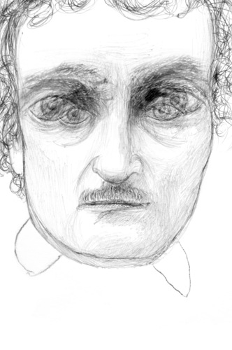 Cartoon: poe (medium) by sasch tagged krimi,shortstory,horror,laudanum,pym,pendel