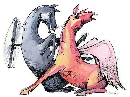 Cartoon: horses (medium) by pencil tagged horses