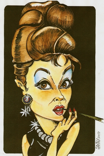 Cartoon: Audrey Hepburn (medium) by DANIEL EDUARDO VARELA tagged morocha