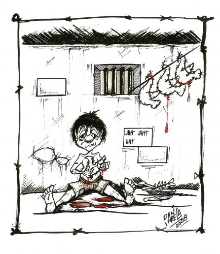 Cartoon: derechos humanos (medium) by DANIEL EDUARDO VARELA tagged palomitas