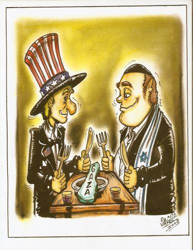 Cartoon: GAZA- REPARTO DE TORTA (medium) by DANIEL EDUARDO VARELA tagged completo