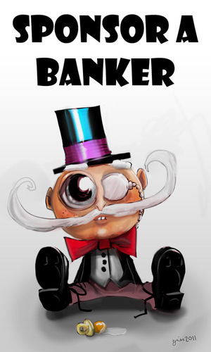 Cartoon: Sponsor a Banker (medium) by duplex2 tagged banks