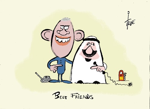 Cartoon: Best friends (medium) by tiede tagged obama,saudiarabien,scharia,obama,saudiarabien,scharia