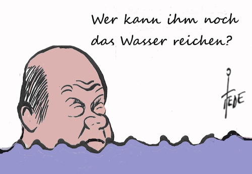 Cartoon: ...das Wasser reichen (medium) by tiede tagged scholz,olaf,tiede,cartoon,karikatur,scholz,olaf,tiede,cartoon,karikatur