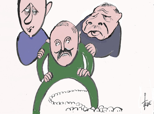 Cartoon: Die Lukaschenko-Brothers (medium) by tiede tagged lukaschenko,erogan,putin,tiede,cartoon,lukaschenko,erogan,putin,tiede,cartoon