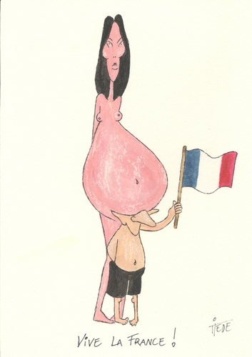 Cartoon: Vive la France! (medium) by tiede tagged frankreich,wahlen,vaterschaft,sarkozy,bruni,carla,carla bruni,sarkozy,vaterschaft,wahlen,frankreich,carla,bruni