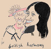 Cartoon: british harmony (small) by tiede tagged meghan,harry,queen,british,conflict,tiede,cartoon,karikatur