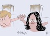 Cartoon: Halleluja ! (small) by tiede tagged spd,nahles,merkel,groko,tiede,cartoon,karikatur