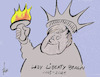 Cartoon: Lady Liberty Berlin (small) by tiede tagged merkel,kanzlerin,germany,16,years,tiede,cartoon