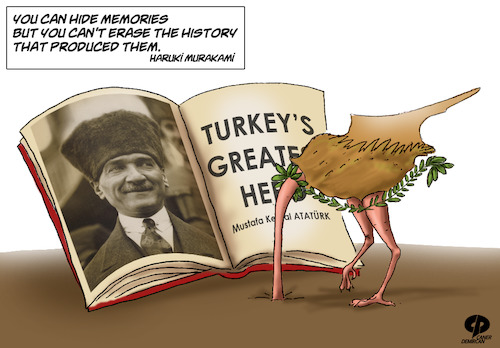 Cartoon: Dont rip the books (medium) by Caner Demircan tagged cyprus,atatürk,books