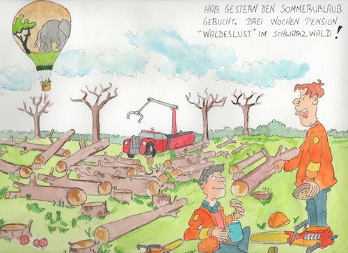 Cartoon: Waldrodung (medium) by Denno tagged natur