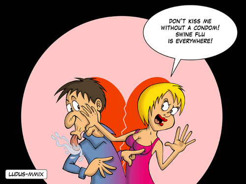 Cartoon: Swine flu and love (medium) by Ludus tagged flu