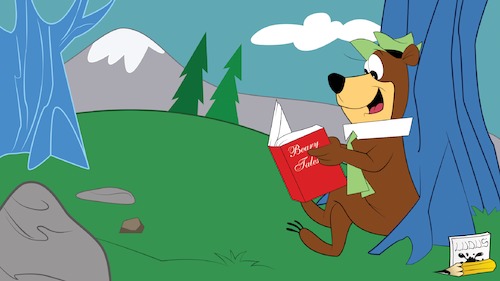 Cartoon: Yogi Bear (medium) by Ludus tagged yogi,book,reading,hanna,barbera