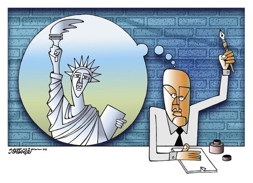 Cartoon: Freedom (medium) by kifah tagged freedom