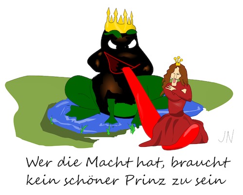 Cartoon: Monopol (medium) by Jochen N tagged monopol,froschkönig,macht,ego,geld,könig,krone,frosch,zunge,märchen,prinz,prinzessin,ekel