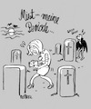 Cartoon: Vampirfieber (small) by REIBEL tagged vampir,periode,riechen,blut,friedhof,grabstein,nacht,angst,schrecken,dracula