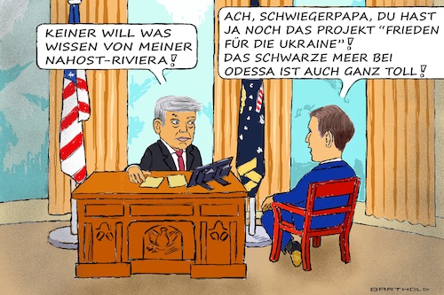 Cartoon: Es gibt noch Hoffnung! (medium) by Barthold tagged donald,trump,plan,annexion,gaza,streifen,weltweiter,widerspruch,ablehnung,präsident,traurig,jared,kushner,tröster,nächste,chance,riviera,ukraine,schwarzes,meer,oval,office,cartoon,karikatur,barthold,donald,trump,plan,annexion,gaza,streifen,weltweiter,widerspruch,ablehnung,präsident,traurig,jared,kushner,tröster,nächste,chance,riviera,ukraine,schwarzes,meer,oval,office,cartoon,karikatur,barthold