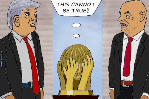 Cartoon: FIFA Peace Price Awarded to T. (medium) by Barthold tagged december,05,2025,gianni,infantino,awards,trump,with,fifa,peace,price,statuette,despaired,buries,her,hands,face,facepalm,cartoon,caricature,barthold,december,05,2025,gianni,infantino,awards,trump,with,fifa,peace,price,statuette,buries,her,hands,face,facepalm,cartoon,caricature,barthold