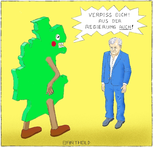 Cartoon: Seehofer nicht gewollt! (medium) by Barthold tagged horst,seehofer,innenminister,deutschland,zdf,politbarometer,09,november,2018,nichtakzeptanz,querulantentum