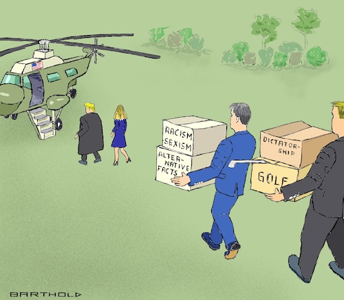 Cartoon: Trumps leaving the White House (medium) by Barthold tagged donald,trump,melania,leaving,white,house,end,term,two,men,carrying,cardboards,boxes,contents,racism,sexism,alternative,facts,instructions,establishment,dictatorship,golf,sports,helicopter,sikorsky,marine,one,frank,sinatra,my,way,cartoon,caricature,barthold,donald,trump,melania,leaving,white,house,end,term,two,men,carrying,cardboards,boxes,contents,racism,sexism,alternative,facts,instructions,establishment,dictatorship,golf,sports,helicopter,sikorsky,marine,one,frank,sinatra,my,way,cartoon,caricature,barthold