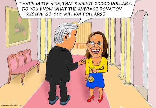 Cartoon: Utilitarian Meets Materialist (medium) by Barthold tagged maria,corina,machado,passes,on,prize,trump,hall,white,house,cartoon,caricature,barthold,maria,corina,machado,passes,on,prize,trump,hall,white,house,cartoon,caricature,barthold