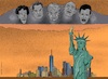 Cartoon: Mood in the US (small) by Barthold tagged america,usa,manhattan,skyline,statue,liberty,thundercloud,storm,cloud,mark,zuckerberg,elon,musk,donald,trump,jeff,bezos,peter,thiel,techbros,billionaires,libertarianism,destruction,democracy,goal,dictatorship,cartoon,caricature,barthold