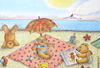 Cartoon: bärenstarker sommer (small) by katzen-gretelein tagged sommer,strand,meer,bären,freude,ferien