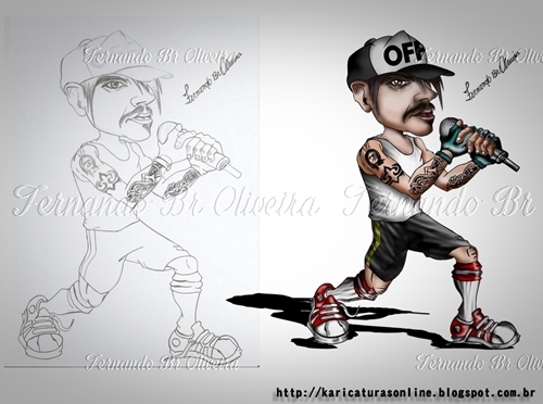 Cartoon: Anthony Kiedis Caricature (medium) by FernandoOliveira tagged caricaturas