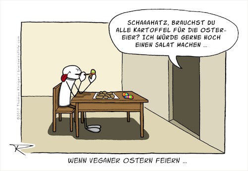 Cartoon: Wenn Veganer Ostern feiern ... (medium) by tomdoodle tagged ostern,easter