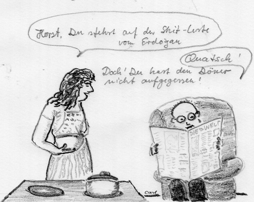 Cartoon: Erdogans Shitliste (medium) by kritzelcarl tagged türkei,spionage