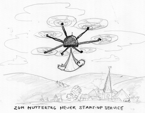 Cartoon: Muttertag (medium) by kritzelcarl tagged drohne