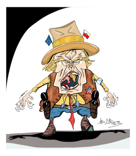 Cartoon: Donald John Trump (medium) by vasilis dagres tagged trump