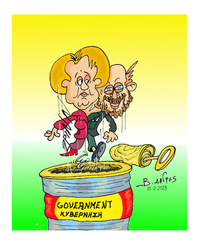 Cartoon: german government (medium) by vasilis dagres tagged merkel,schulz,german,government