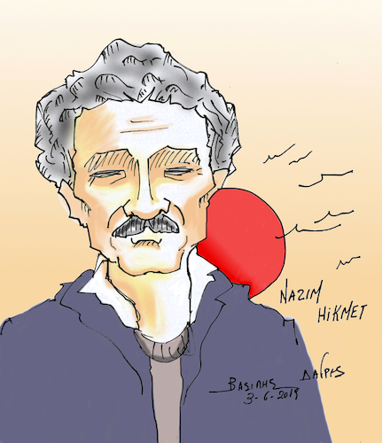 Cartoon: NAZIM HIKMET (medium) by vasilis dagres tagged poet