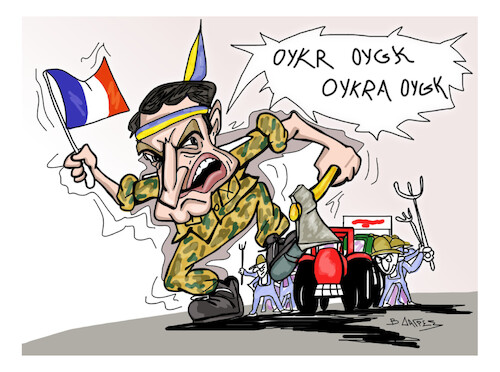 Cartoon: statements (medium) by vasilis dagres tagged macron