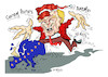 Cartoon: Donald Trump and the European (small) by vasilis dagres tagged trump,european