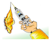Cartoon: VACCINES (small) by vasilis dagres tagged vaccines,wcovid,world,international,markets,money,terrorists