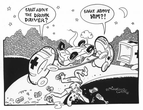 Cartoon: drunk driver (medium) by mwhite64 tagged cars,alcohol,drunk
