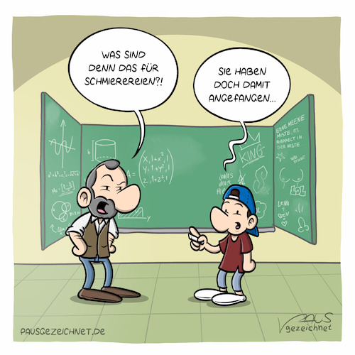 Cartoon: Schmiererei (medium) by pausgezeichnet tagged math2022,mathe