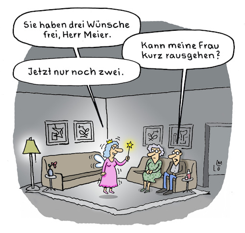 Cartoon: Gute Fee (medium) by Lo Graf von Blickensdorf tagged die,gute,fee,märchen,drei,wünsche,frei,ehemann,ehefrau,verheiratet,betrügen,wohnzimmer,beziehung,karikatur,lo,graf,cartoon,mann,frau,gesellschaft,ehealltag,fremdgehen,geheimnis,die,gute,fee,märchen,drei,wünsche,frei,ehemann,ehefrau,verheiratet,betrügen,wohnzimmer,beziehung,karikatur,lo,graf,cartoon,mann,frau,gesellschaft,ehealltag,fremdgehen,geheimnis