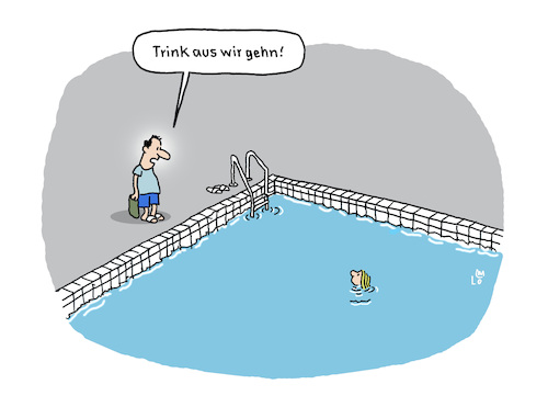 Cartoon: Im Schwimmbad (medium) by Lo Graf von Blickensdorf tagged freibad,vater,sohn,wasser,chlor,schwimmbad,trink,aus,wir,gehen,karikatur,lo,graf,cartoon,schwimmbecken,kind,freibad,vater,sohn,wasser,chlor,schwimmbad,trink,aus,wir,gehen,karikatur,lo,graf,cartoon,schwimmbecken,kind