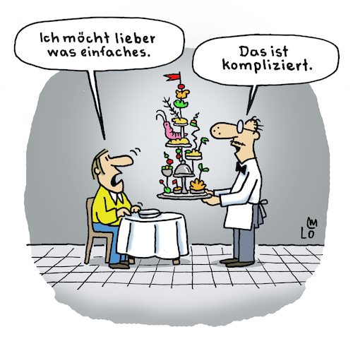 Cartoon: Kompliziert (medium) by Lo Graf von Blickensdorf tagged restaurant,etagere,nouvelle,cuisine,kellner,gast,kompliziert,karikatur,lo,graf,cartoon,hausmannskost,gutbügerliche,küche,frugales,mal,essen,hanger,nahrung,luxus,restaurant,etagere,nouvelle,cuisine,kellner,gast,kompliziert,karikatur,lo,graf,cartoon,hausmannskost,gutbügerliche,küche,frugales,mal,essen,hanger,nahrung,luxus