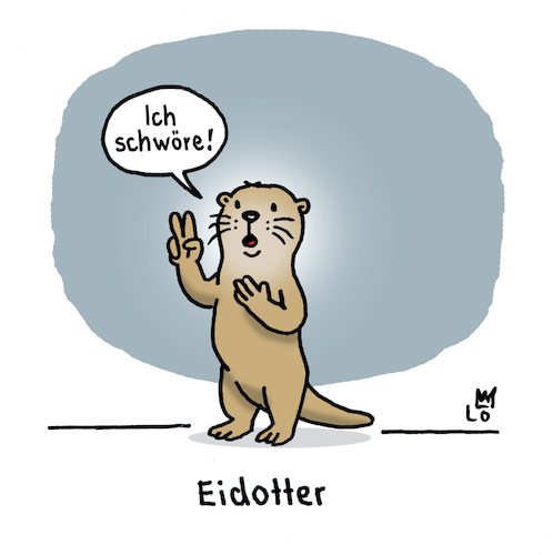 Cartoon: Schwur (medium) by Lo Graf von Blickensdorf tagged eid,otter,fischotter,schwur,schwören,wortspiel,karikatur,lo,graf,cartoon,eidotter,marder,wassermarder,eid,otter,fischotter,schwur,schwören,wortspiel,karikatur,lo,graf,cartoon,eidotter,marder,wassermarder