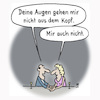 Cartoon: Flirt (small) by Lo Graf von Blickensdorf tagged mann frau flirt bar augen liebe charmieren poussieren kompliment kopf wimpern