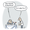 Cartoon: Frühstück (small) by Lo Graf von Blickensdorf tagged kellner,brunch,ober,cafe,schnaps,spirituosen,trinker,alkohol