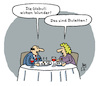 Cartoon: Homöopathie (small) by Lo Graf von Blickensdorf tagged globuli,homöopathie,mittagessen,alternativmedizin,placeboeffekt,buletten,frikadellen,mann,frau,karikatur,lo,graf,cartoon,zucker,kügelchen,heilpraktiker