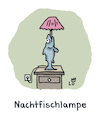 Cartoon: Lampe (small) by Lo Graf von Blickensdorf tagged möbel,beleuchtung,nachttischchen,schlafzimmer,nachttischlampe,fisch,wortspiel,karikatur,lo,cartoon