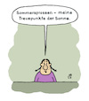 Cartoon: Sommersprossen (small) by Lo Graf von Blickensdorf tagged mädchen,sonne,sommersprossen,pigmentflecken,zöpfe,haut,karikatur,lo,cartoon,wetter,treuepunkte
